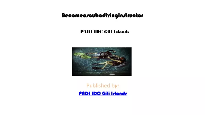 becomeascubadivinginstructor padi idc gili islands