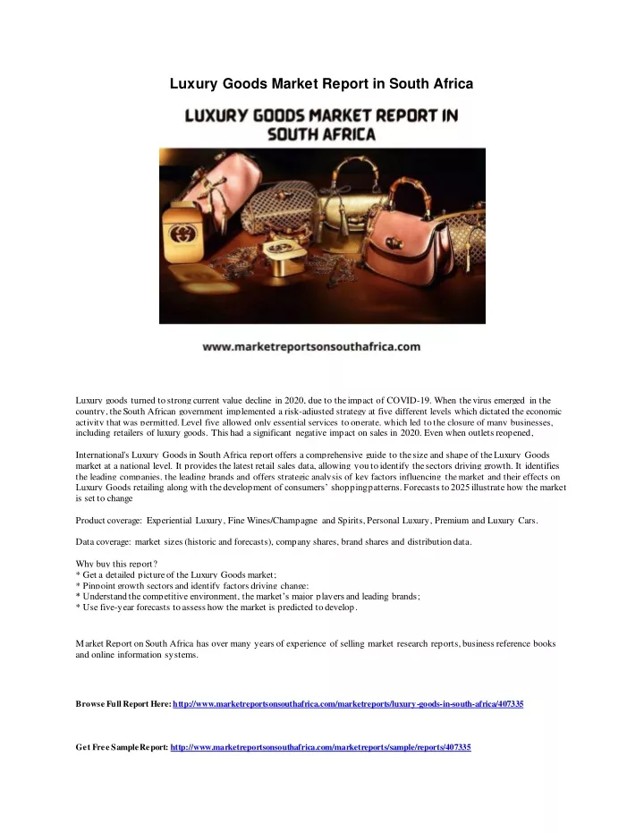 luxury goods market report in south africa