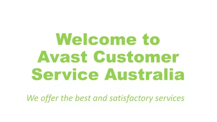 welcome to avast customer service australia