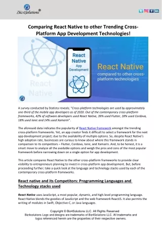 comparing react native to other trending cross