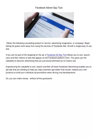 facebook advert spy tool