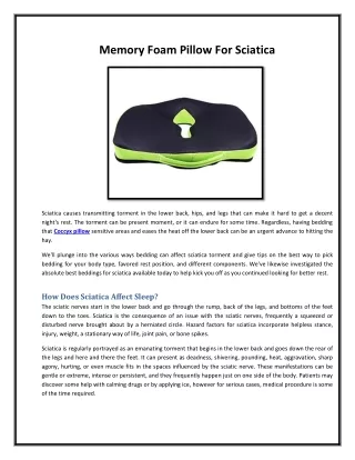 memory foam pillow for sciatica