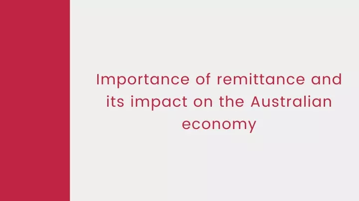 importance of remittance and its impact