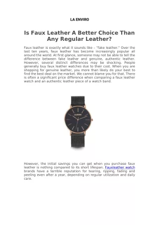 Is Faux Leather A Better Choice Than Any Regular Leather?