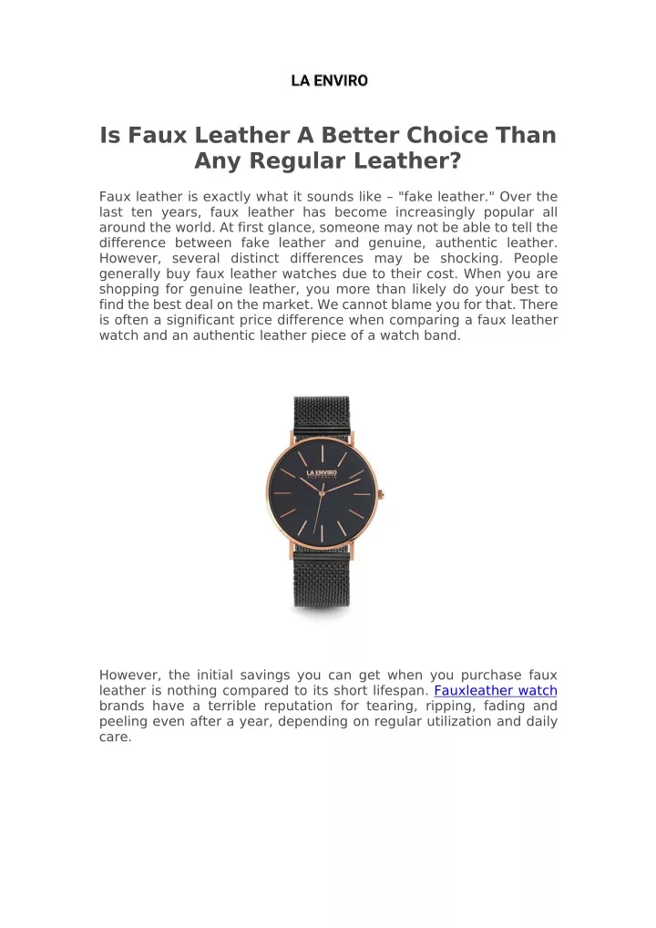 is faux leather a better choice than any regular