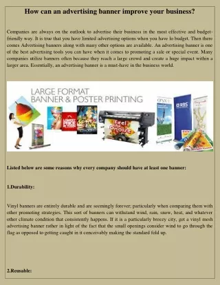 how can an advertising banner improve your