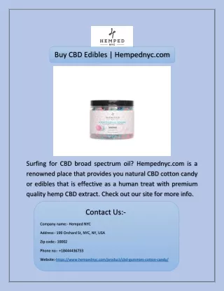 Buy CBD Edibles | Hempednyc.com