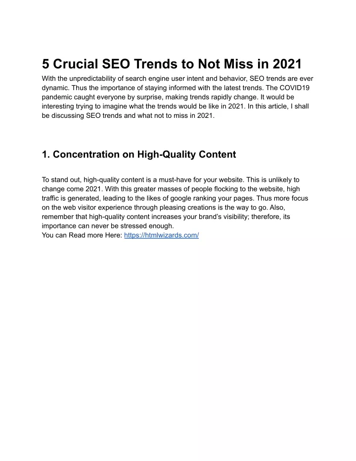 5 crucial seo trends to not miss in 2021 with