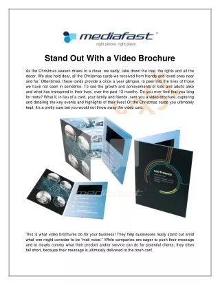 Stand Out With a Video Brochure