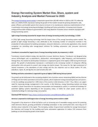 energy harvesting system market size share system