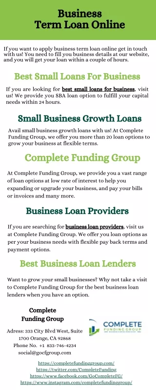 Business Term Loan Online