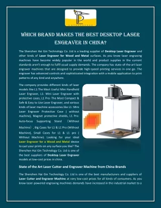 Which Brand Makes the Best Desktop Laser Engraver in China?