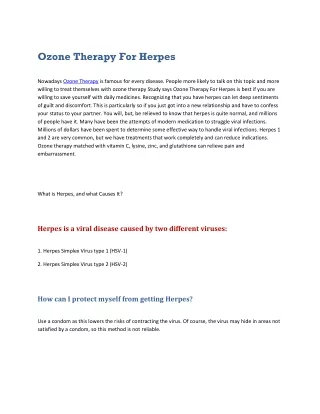 ozone therapy for herpes