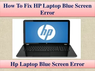 How To Fix HP Laptop Blue Screen Error