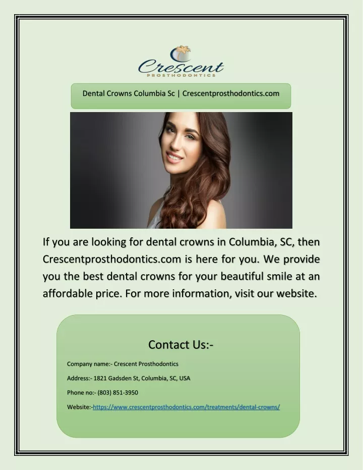 PPT - Dental Crowns Columbia Sc | Crescentprosthodontics.com PowerPoint ...