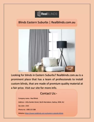Blinds Eastern Suburbs | Realblinds.com.au