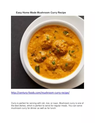 easy home made mushroom curry recipe