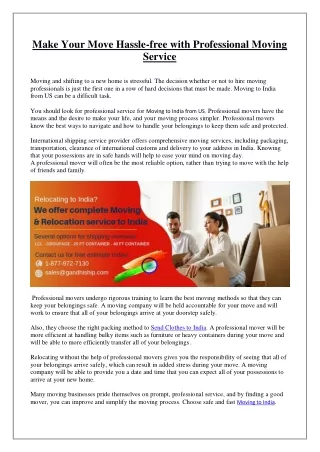 make your move hassle free with professional