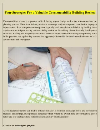 four strategies for a valuable constructability