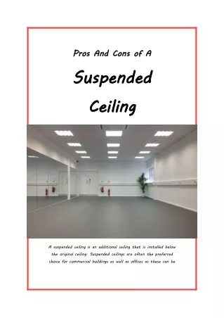 pros and cons of a suspended ceiling
