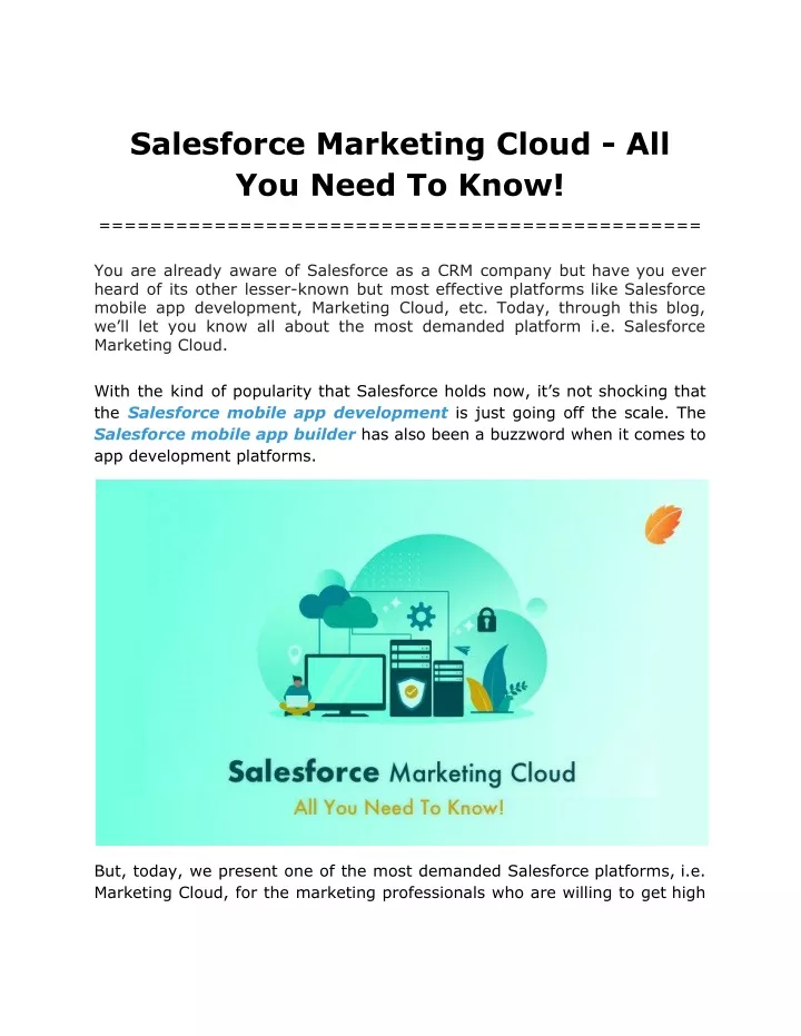 salesforce marketing cloud all you need to know