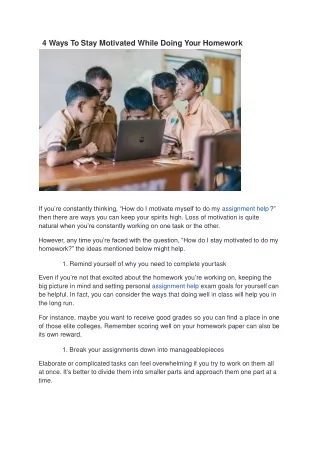4 ways to stay motivated while doing your homework
