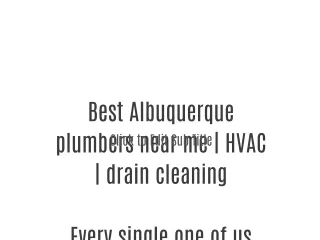 Best Albuquerque plumbers near me | HVAC | drain cleaning