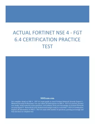 actual fortinet nse 4 fgt 6 4 certification
