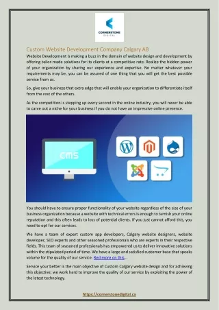 custom website development company calgary