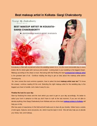 Best makeup artist in Kolkata- Gargi Chakraborty
