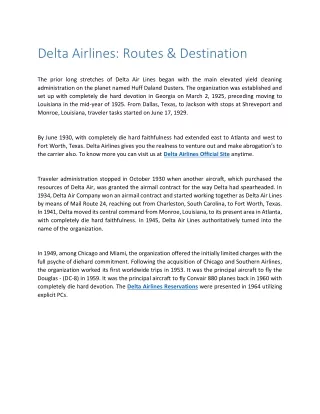 delta airlines routes destination