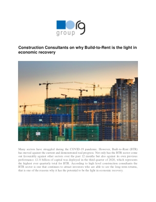 construction consultants on why build to rent