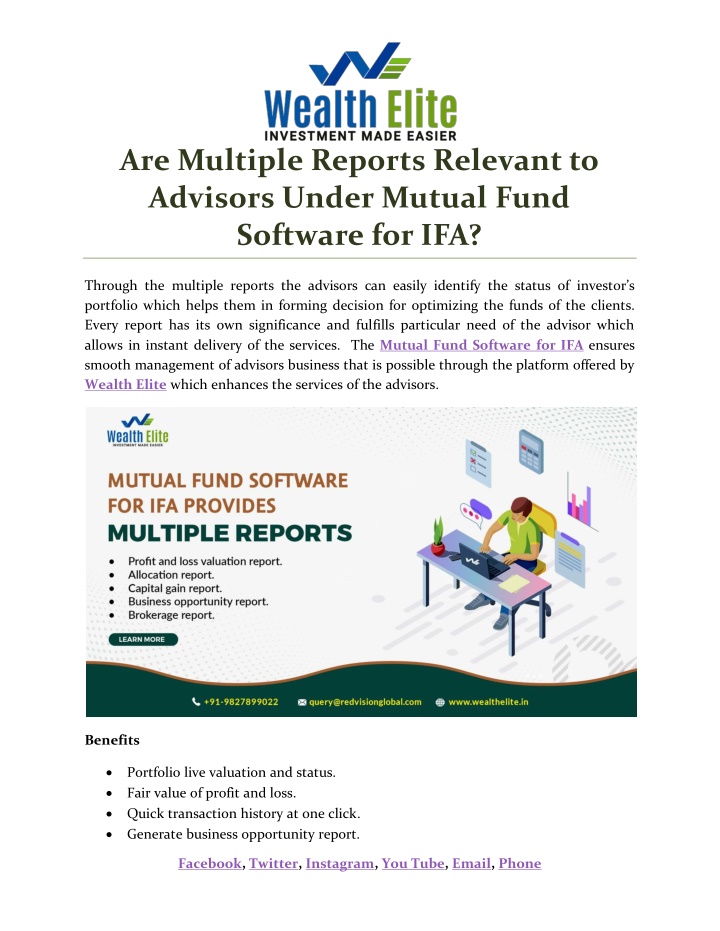 are multiple reports relevant to advisors under