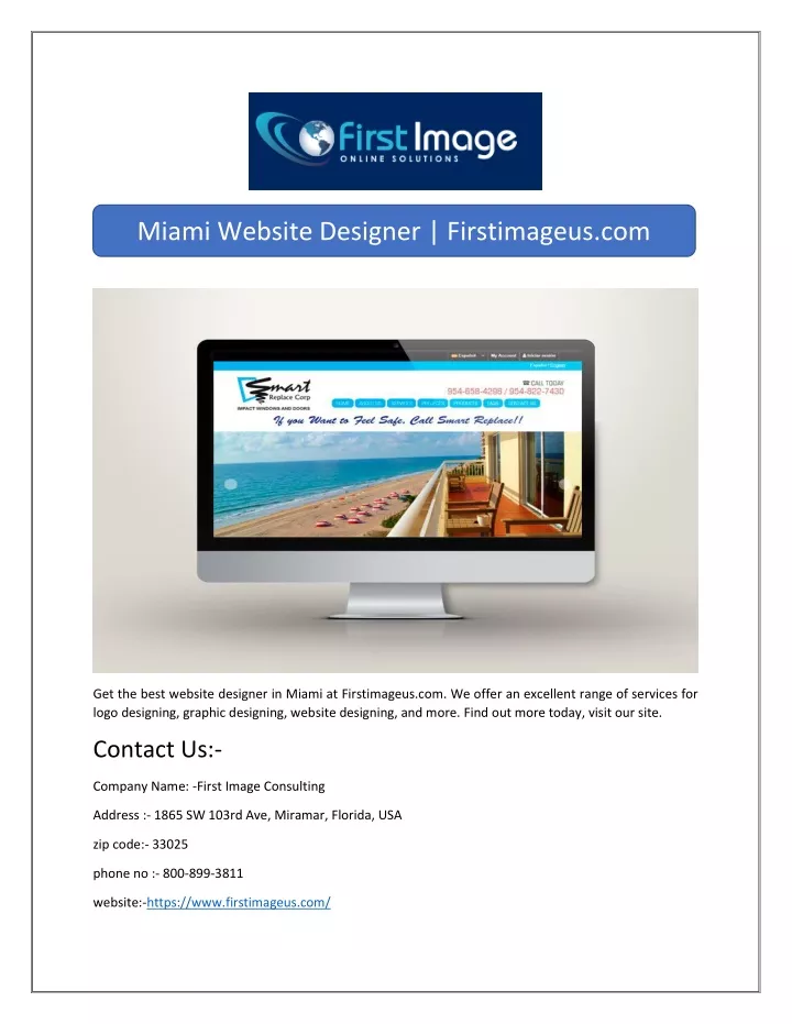 miami website designer firstimageus com
