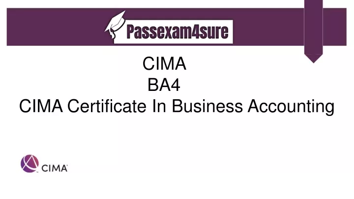 cima ba4 cima certificate in business accounting