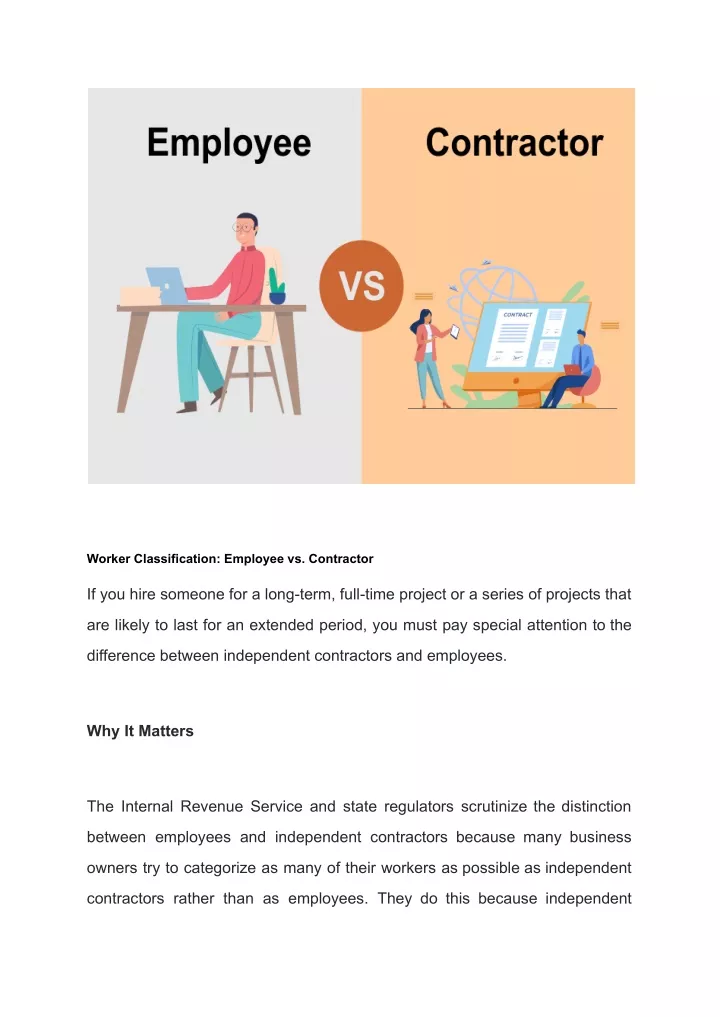 worker classification employee vs contractor