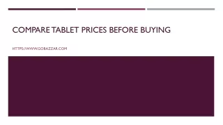 Compare Tablet Prices Before Buying