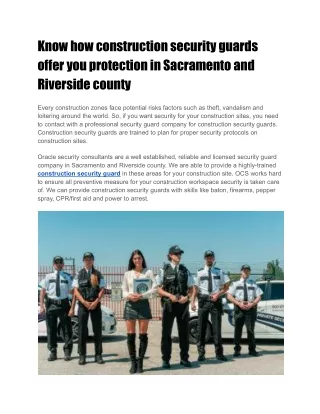 know how construction security guards offer