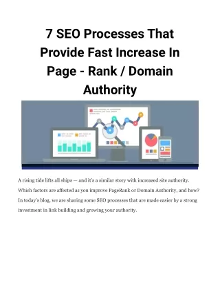 7 seo processes that provide fast increase
