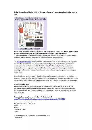 global bakery tools market 2021 by company