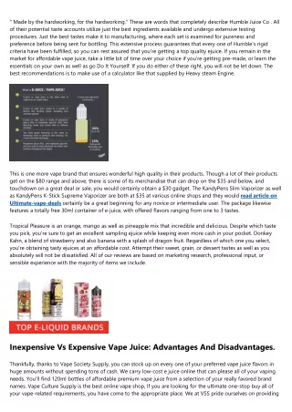 Just How To Get Low-cost Great Vape Juice.