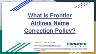 What is Frontier Airlines Name Correction Policy?