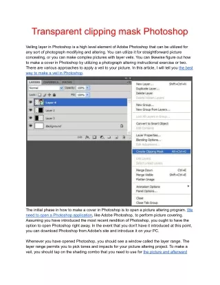 Transparent clipping mask Photoshop