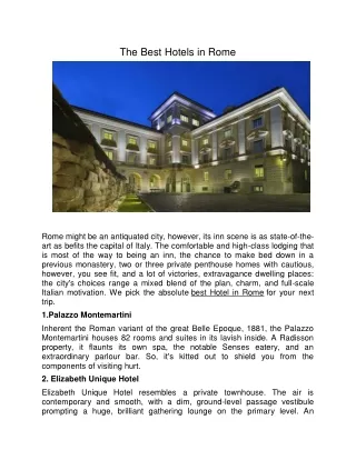 the best hotels in rome