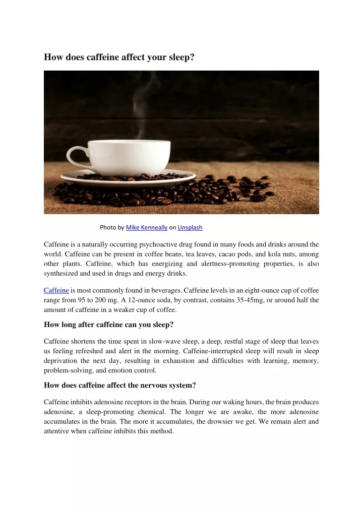 how does caffeine affect your sleep