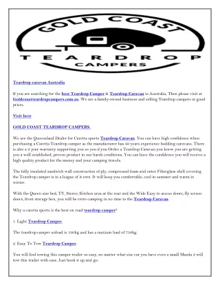 teardrop caravan australia if you are searching