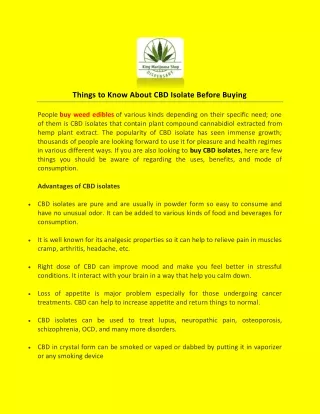 things to know about cbd isolate before buying