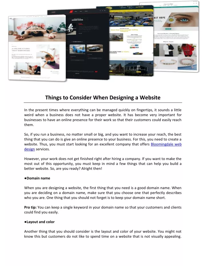 things to consider when designing a website