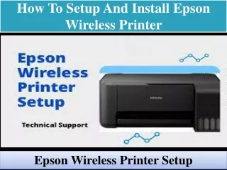 How To Setup And Install Epson Wireless Printer