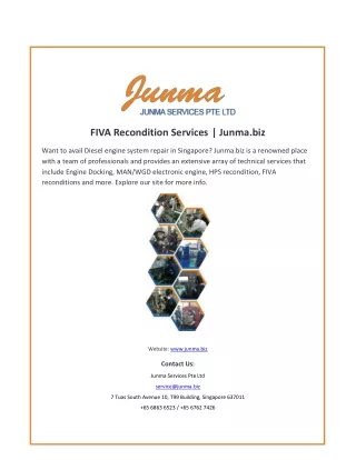 FIVA Recondition Services | Junma.biz
